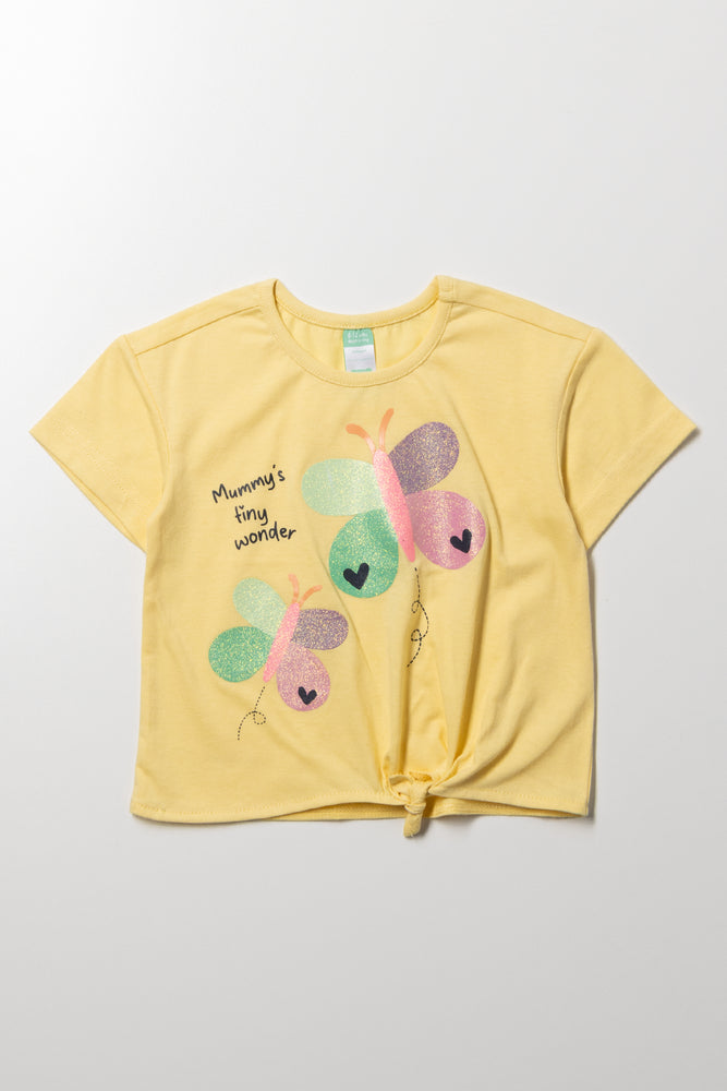 Front Tie T-Shirt Yellow
