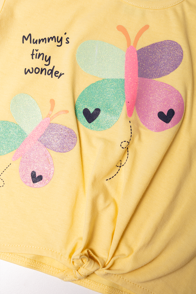 Front Tie T-Shirt Yellow
