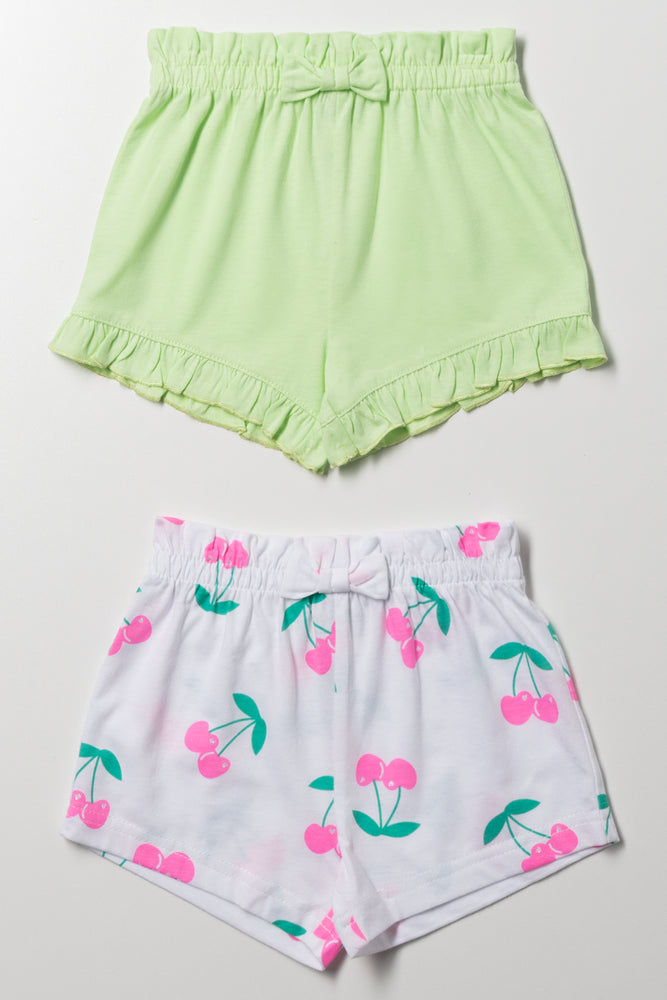 2 Pack Shorts Light Green And White