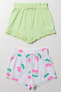 2 Pack Shorts Light Green And White