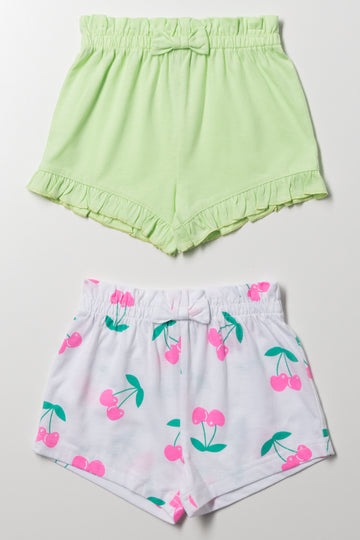 2 Pack Shorts Light Green And White
