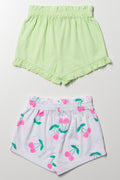 2 Pack Shorts Light Green And White (2)