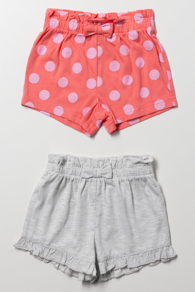 2 Pack Shorts Coral And Grey