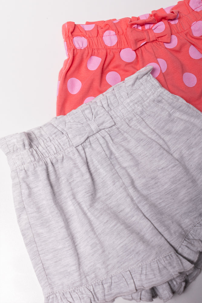2 Pack Shorts Coral And Grey