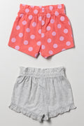 2 Pack Shorts Coral And Grey (2)