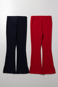 2 Pack Flare Leggings Navy And Red (2)