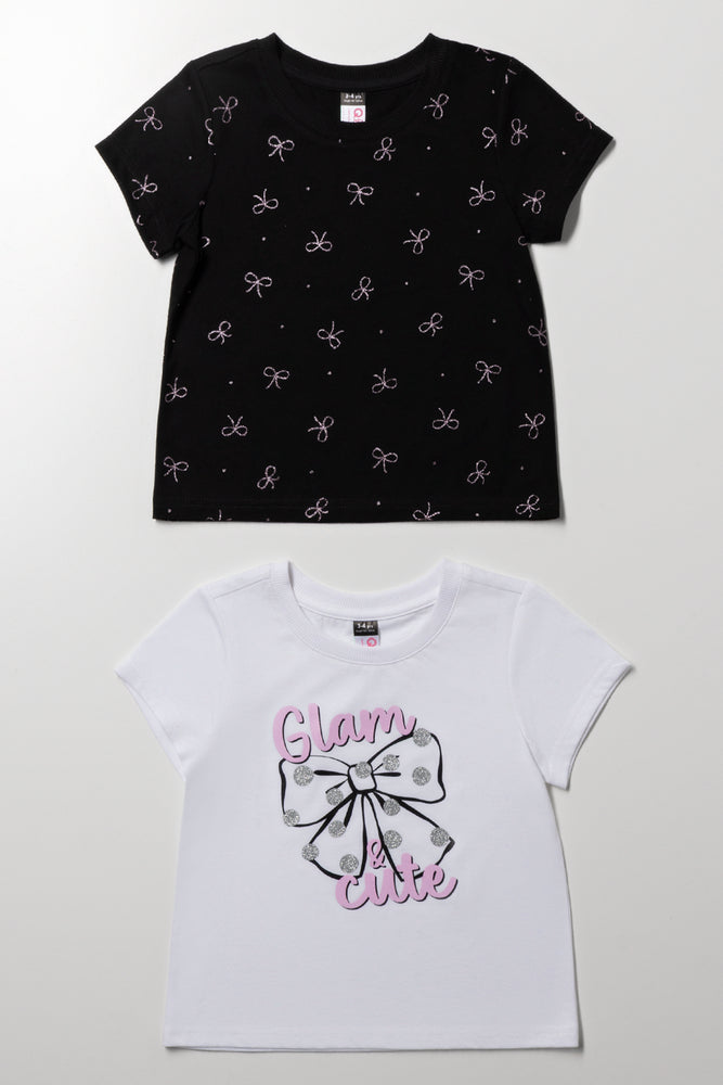 2 Pack Short Sleeve T-Shirts Black And White