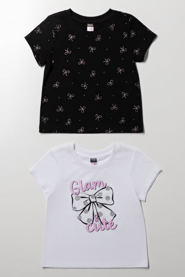 2 Pack Short Sleeve T-Shirts Black And White