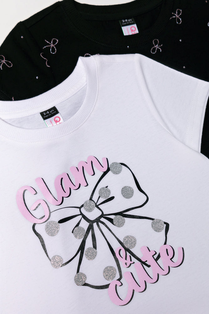 2 Pack Short Sleeve T-Shirts Black And White (1)