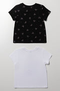 2 Pack Short Sleeve T-Shirts Black And White (2)