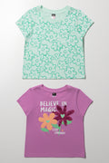 2 Pack Short Sleeve T-Shirt Green And Purple