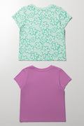 2 Pack Short Sleeve T-Shirt Green And Purple (2)