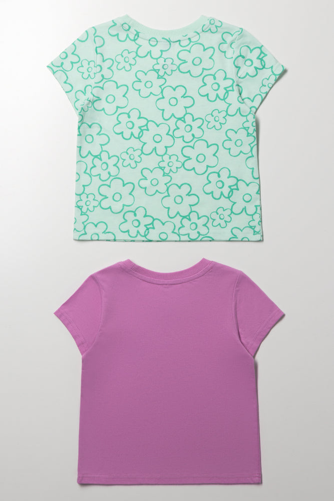 2 Pack Short Sleeve T-Shirt Green And Purple (2)