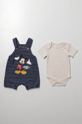 Mickey Mouse Dungaree Set Navy (2)