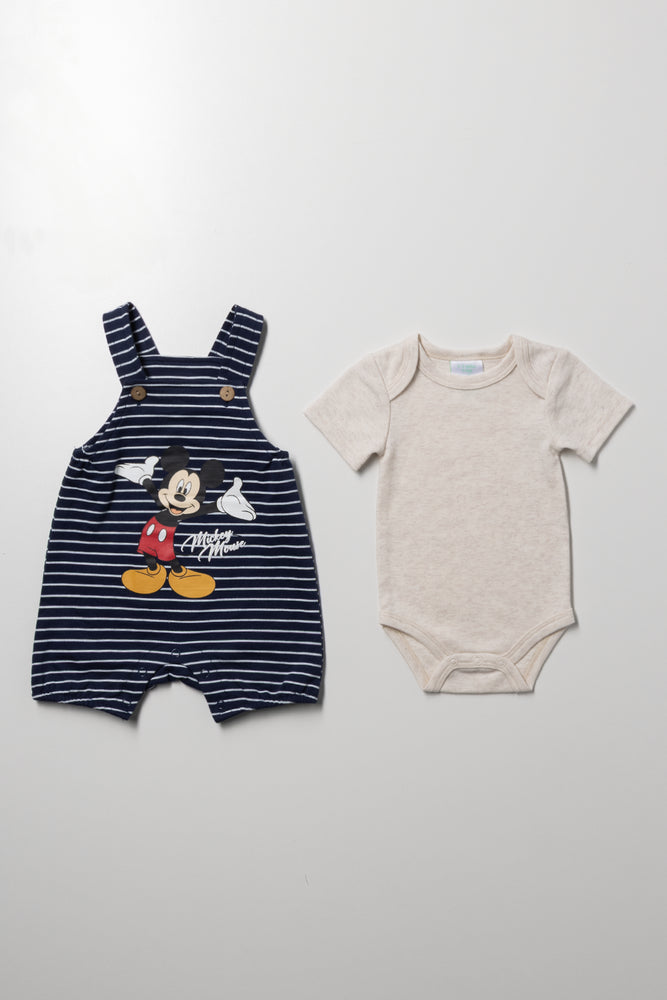 Mickey Mouse Dungaree Set Navy (2)