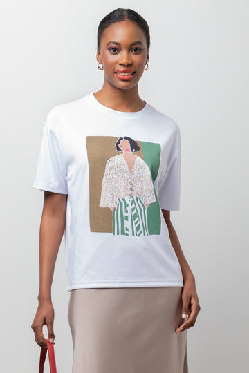 Girl Oversized Short Sleeve T-Shirt White