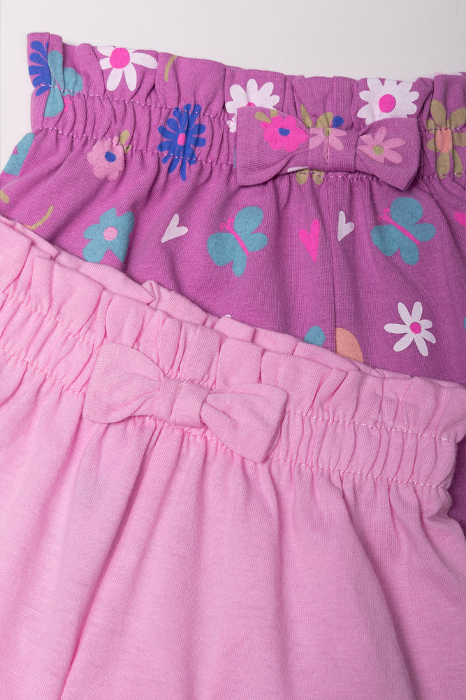 2 Pack Shorts Purple And Pink