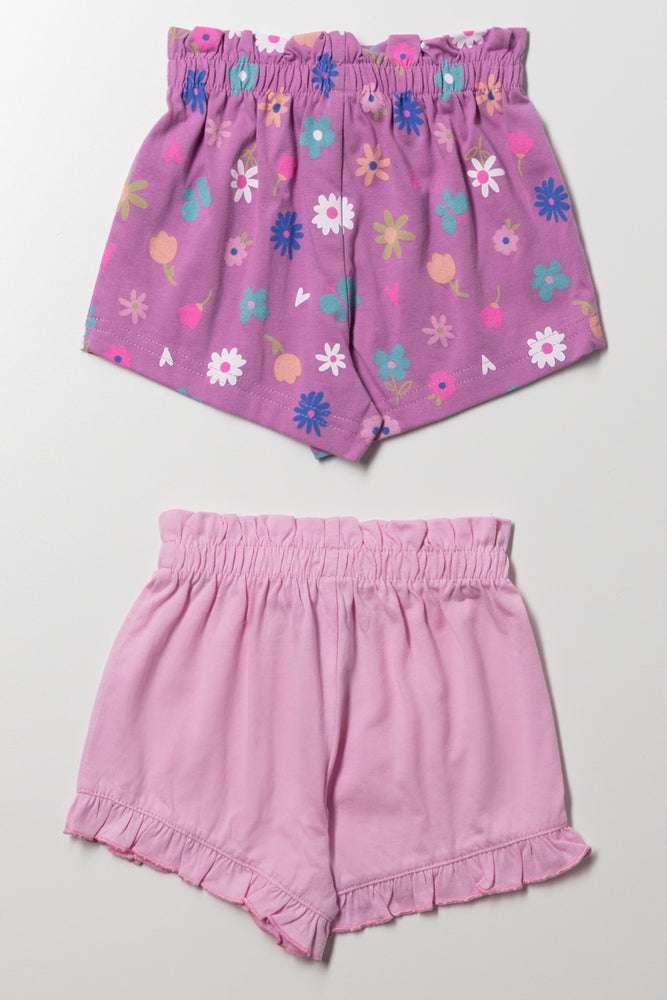 2 Pack Shorts Purple And Pink (2)