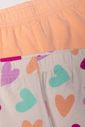 2 Pack Heart Cropped Leggings Orange (1)