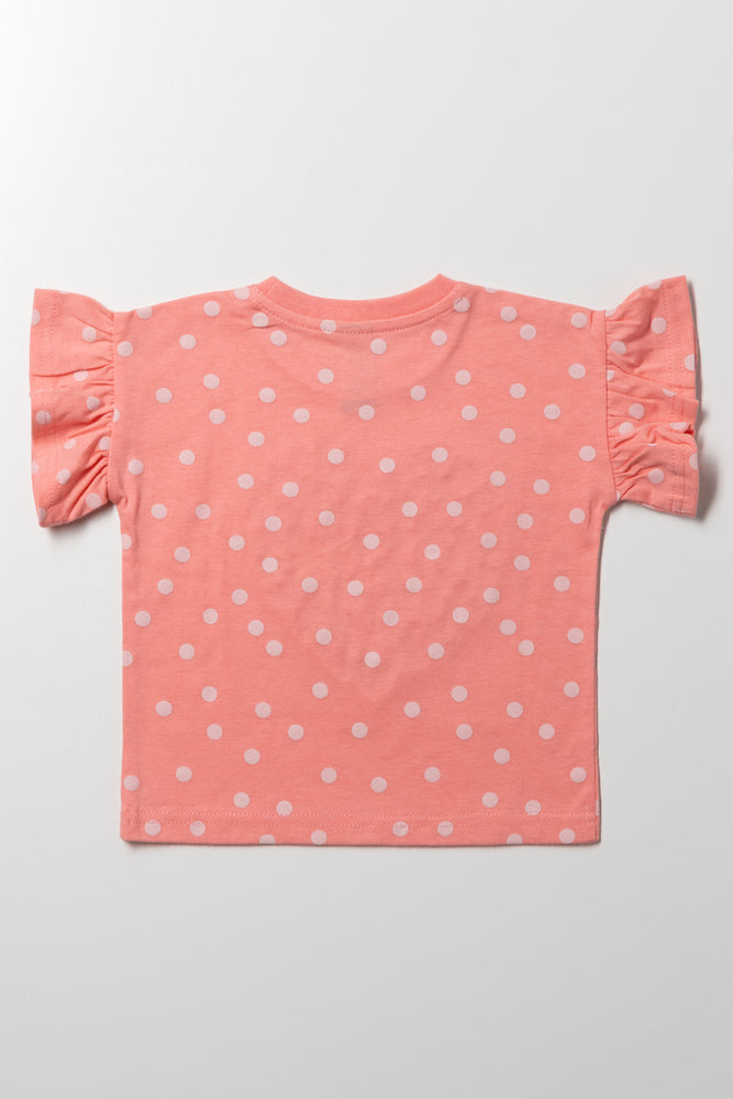 Heart Dropped Shoulder T-Shirt Pink (2)