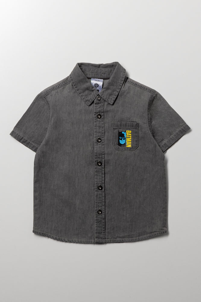 Batman Denim Shirt Grey