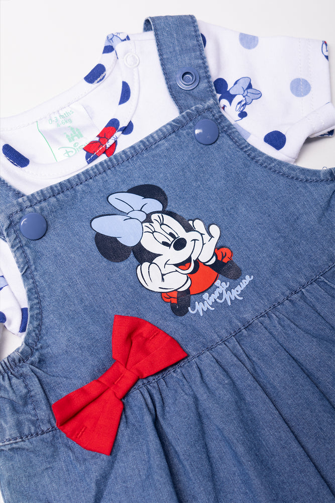 Minnie Mouse Dungaree Set Blue And White (3)