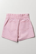 Paperbag Denim Shorts Pink (2)