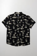 Floral Short Sleeve Shirt Black