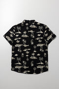 Floral Short Sleeve Shirt Black (2)