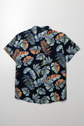 Floral Short Sleeve Shirt Navy (2)