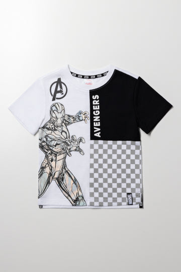 Avengers Colourblock Short Sleeve T-Shirt Black And White