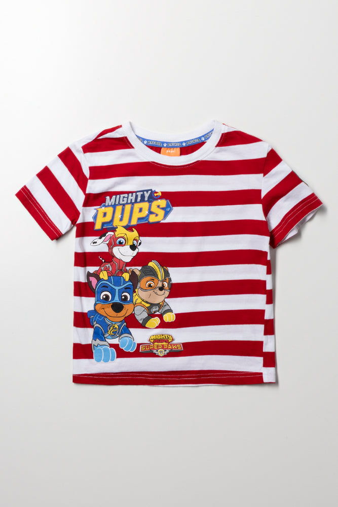 Paw Patrol Stripe Short Sleeve T-Shirt Red