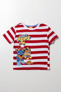 Paw Patrol Stripe Short Sleeve T-Shirt Red