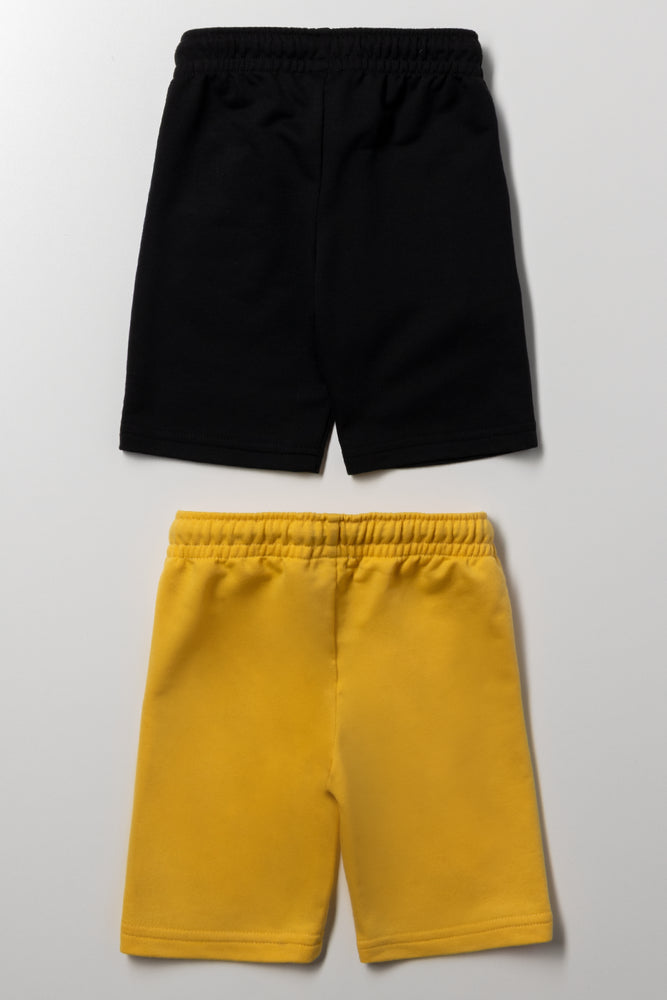2 Pack Shorts Black And Yellow (2)