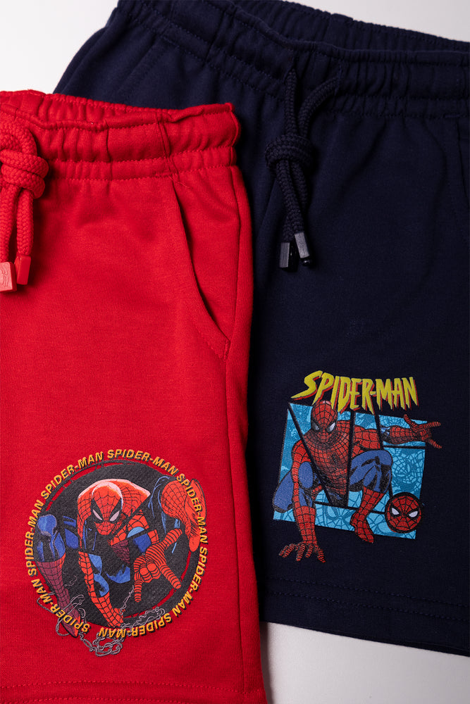 Spider-Man 2 Pack Shorts Red And Navy (1)