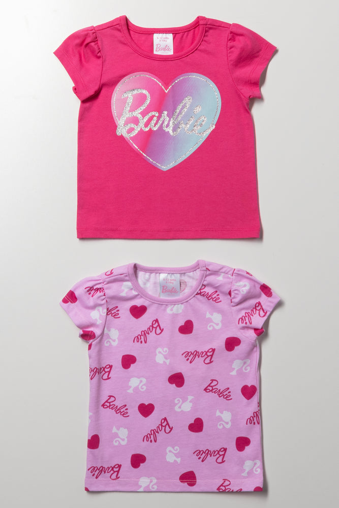 Barbie 2 Pack T-Shirts Pink