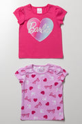 Barbie 2 Pack T-Shirts Pink