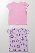 Hello Kitty 2 Pack T-Shirts Pink (2)