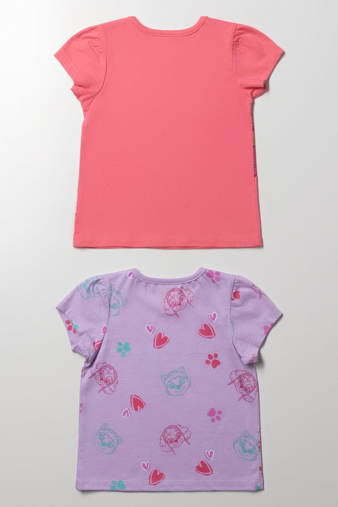 Paw Patrol 2 Pack T-Shirts Lilac And Peach (2)