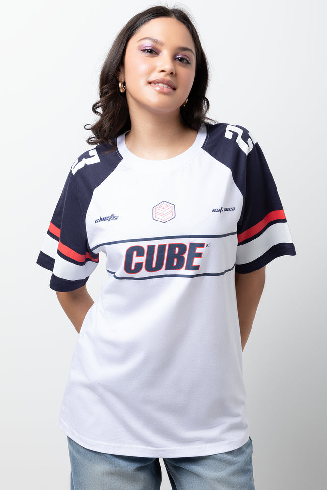 Oversized Graphic T-Shirt Navy & White