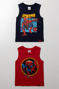 Spider-Man 2 Pack Sleeveless Vests Red And Navy