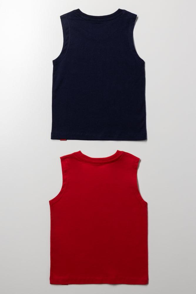 Spider-Man 2 Pack Sleeveless Vests Red And Navy (2)