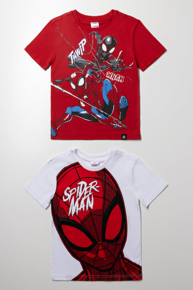 Spider-Man 2 Pack Short Sleeve T-Shirts Red And White