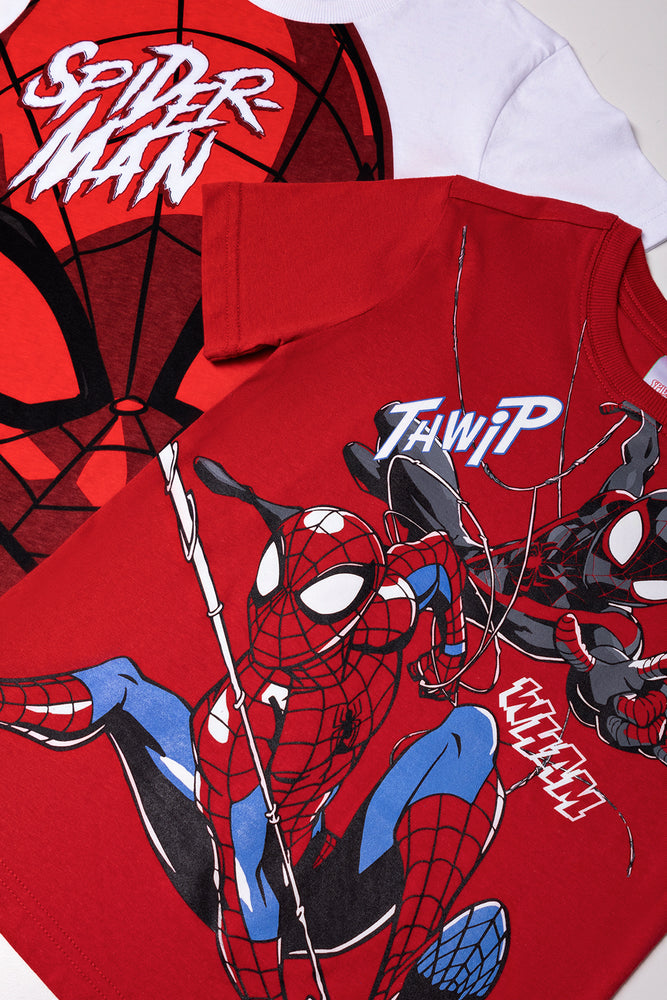 Spider-Man 2 Pack Short Sleeve T-Shirts Red And White
