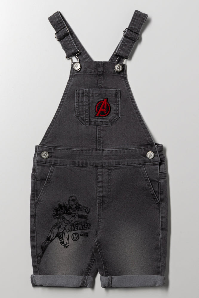 Avengers Short Denim Dungaree Dark Grey