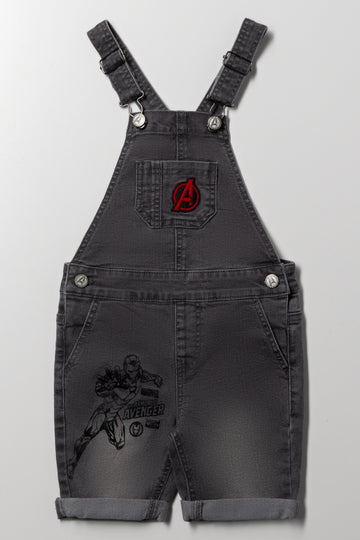 Avengers Short Denim Dungaree Dark Grey