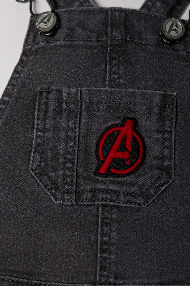 Avengers Short Denim Dungaree Dark Grey