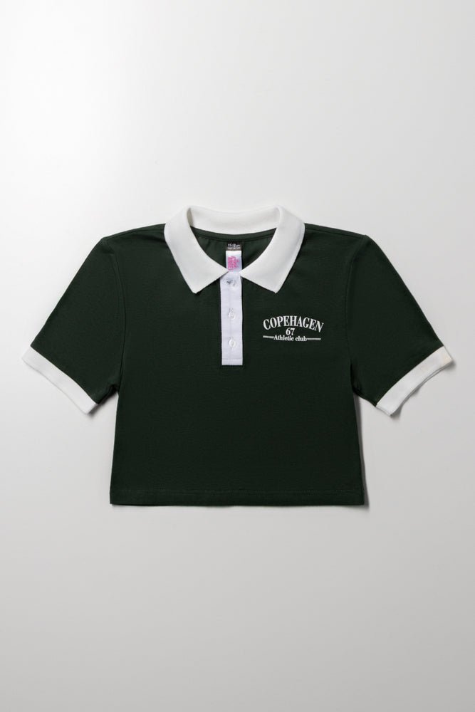 Cropped Golfer Top Black & White