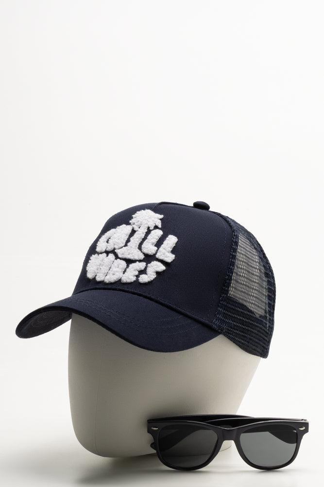 Chill Vibes Sunglasses And Cap Set Navy