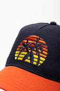 Palm Tree Peak Cap And Suglasses Set Navy (1)
